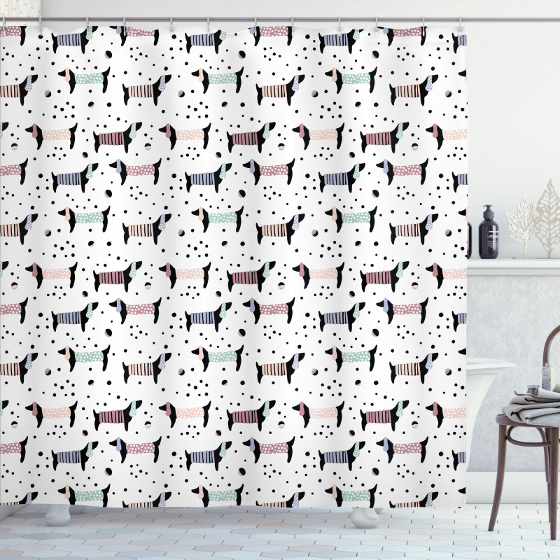 Dachshund Puppies Shower Curtain