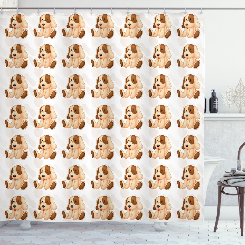 Stuffed Puppy Toy Shower Curtain