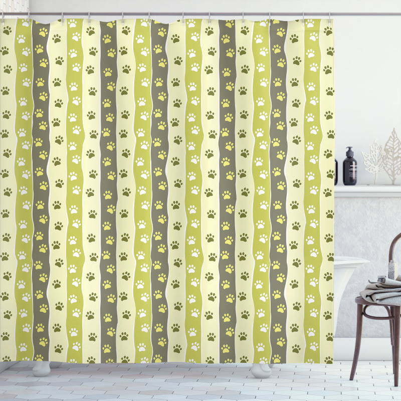 Vertical Foot Print Shower Curtain