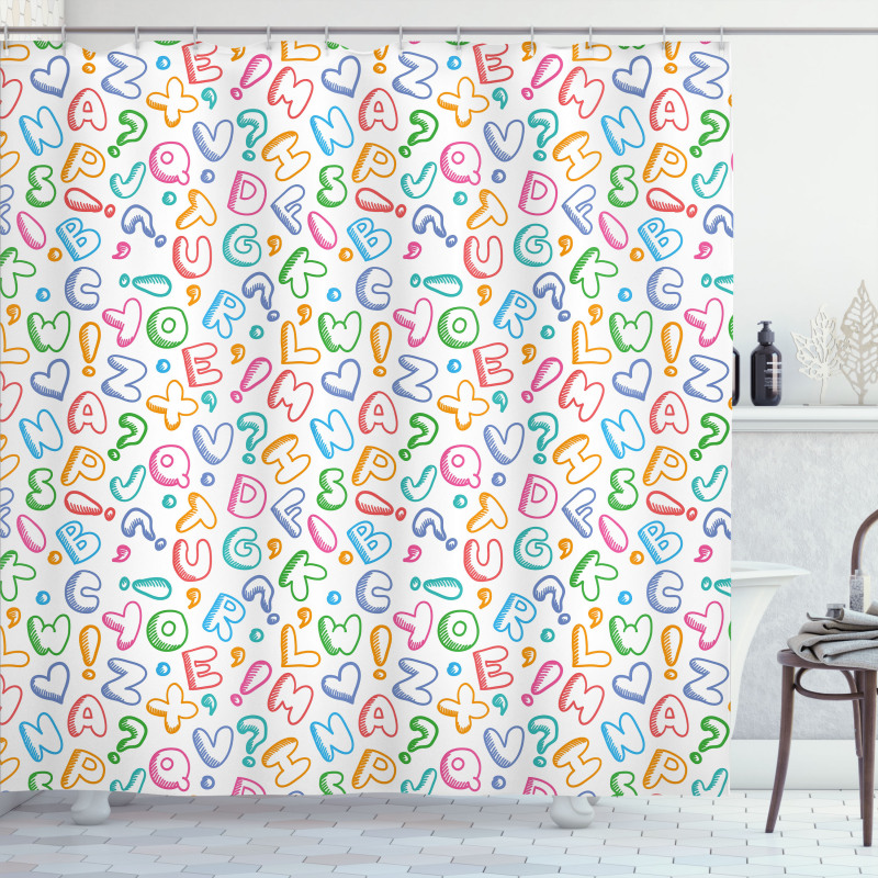 Colored Letters Shower Curtain
