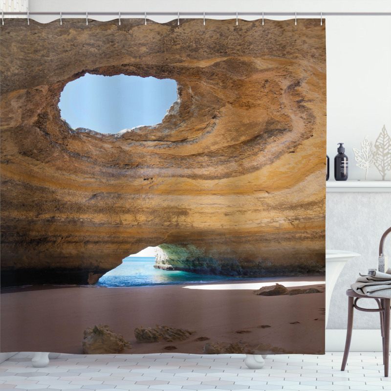 Sea Cave Benagil Portugal Shower Curtain