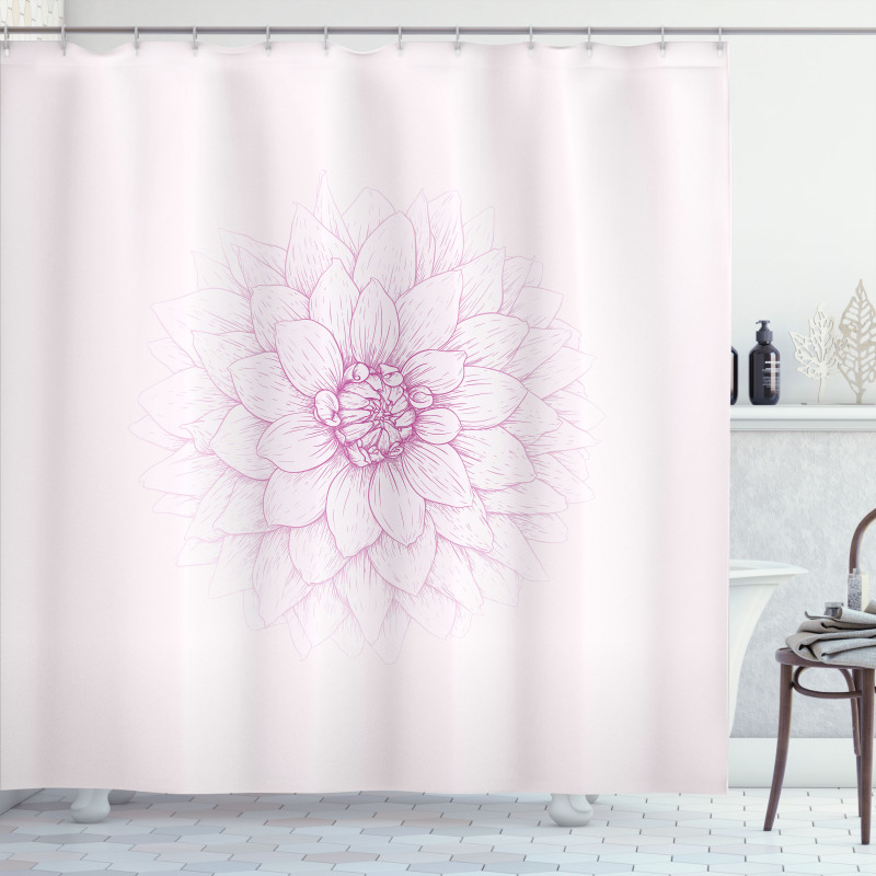 Close up Petal Sketch Shower Curtain