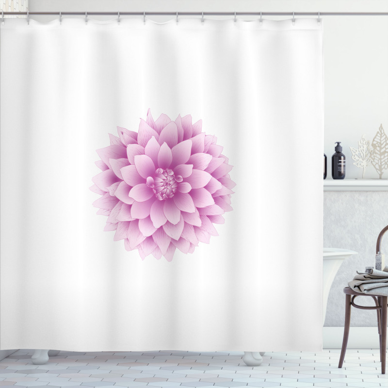 Purple Dahlia with Magenta Shower Curtain