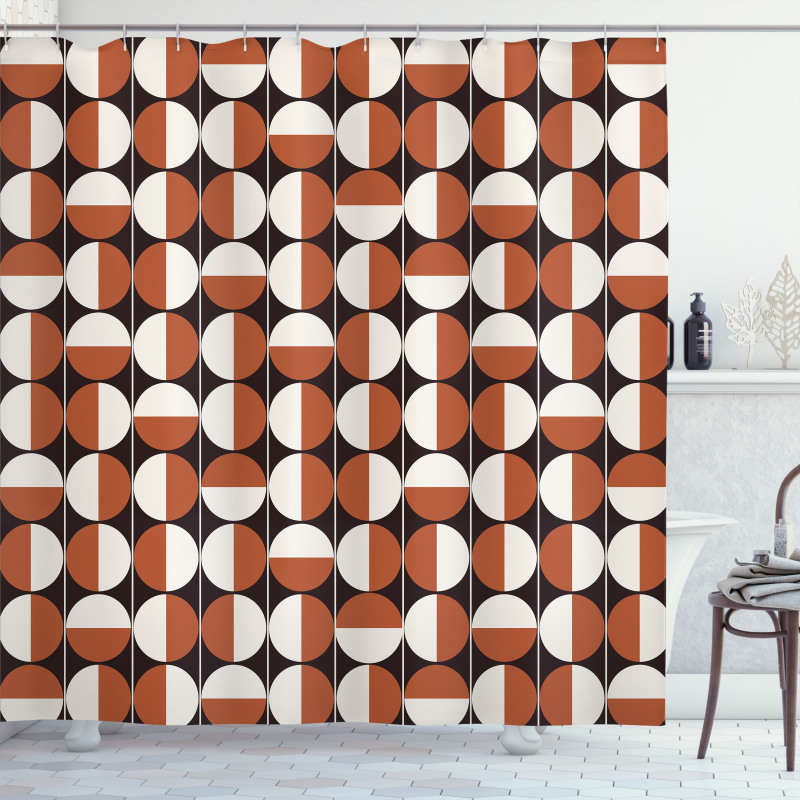 Bicolor Circles Shower Curtain