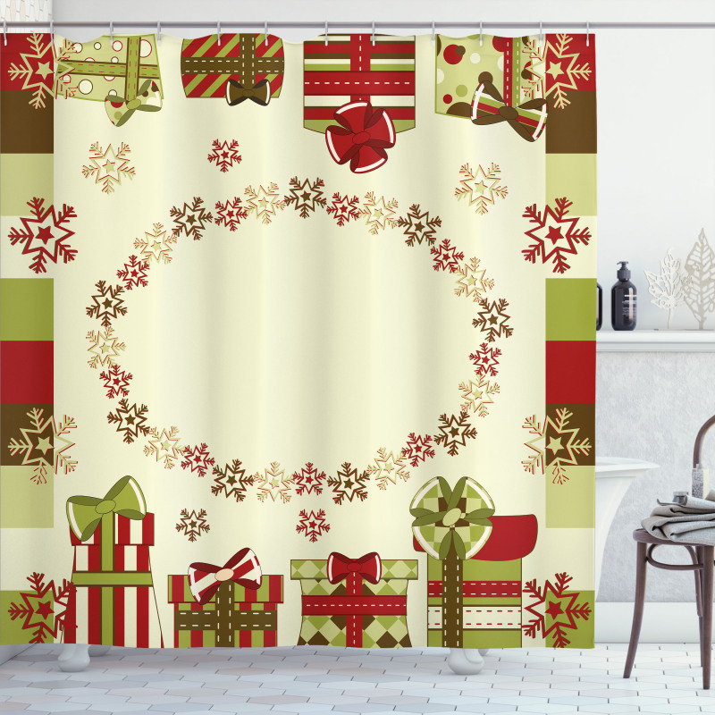 Star Shaped Snowflakes Shower Curtain