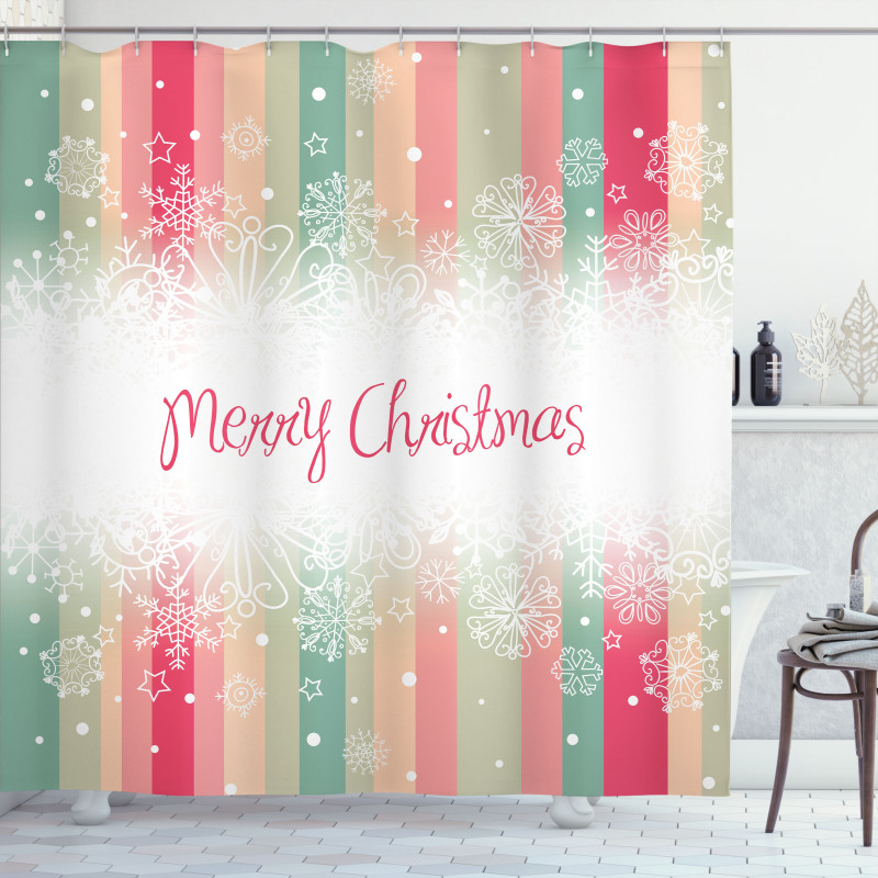 Colorful Stripes Xmas Shower Curtain