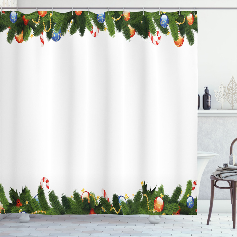 Christmas Candy Canes Shower Curtain