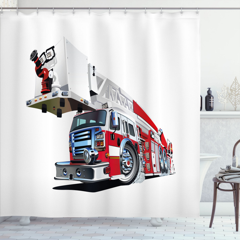 911 Emergency Firetruck Shower Curtain