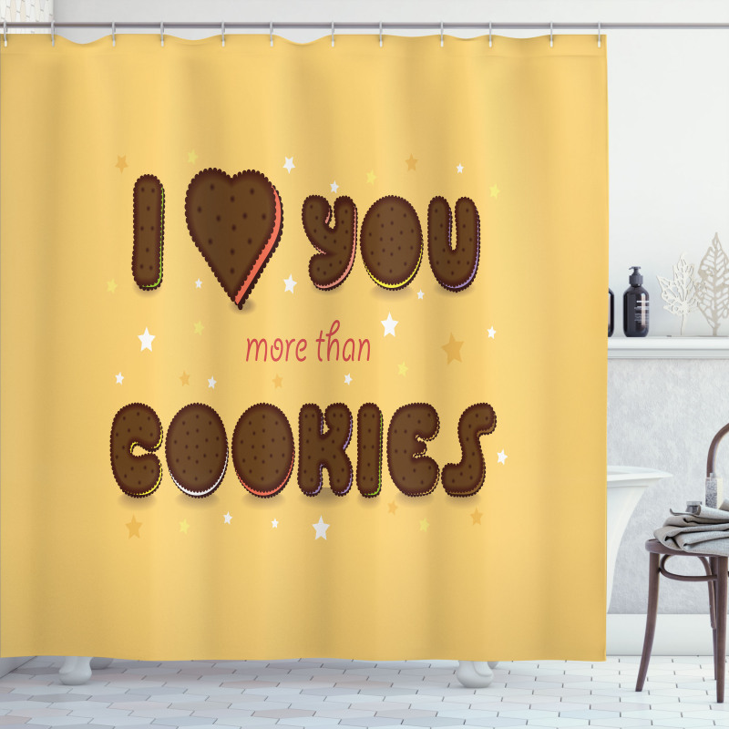 Chocolate Cookie Shower Curtain