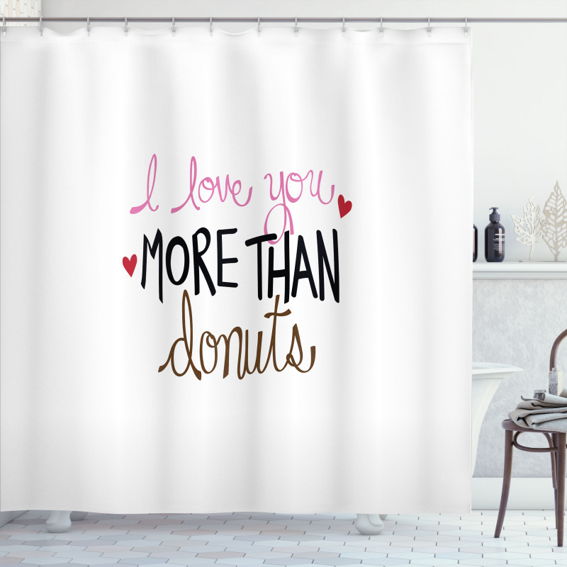 Donut and Hearts Shower Curtain