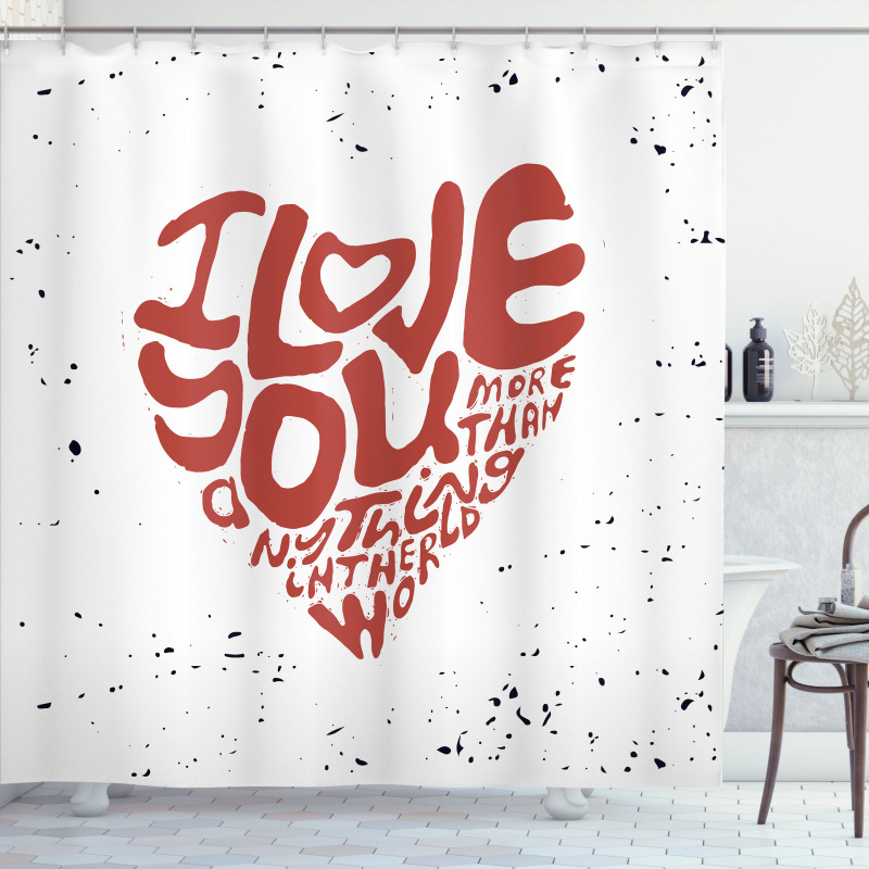 Grungy Heart Form Shower Curtain