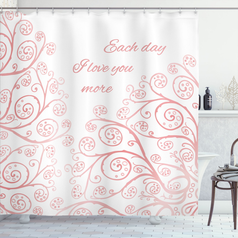 Swirls Love in Spring Shower Curtain