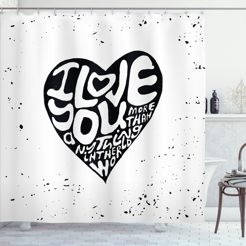 Grunge Art Heart Shower Curtain