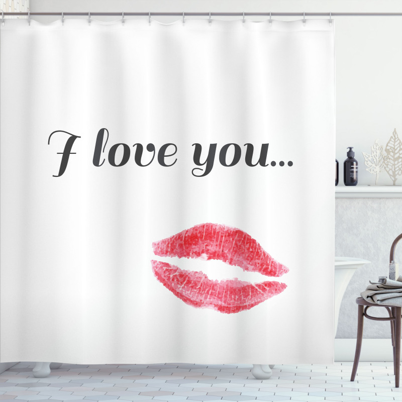 Red Kiss Lipstick Shower Curtain
