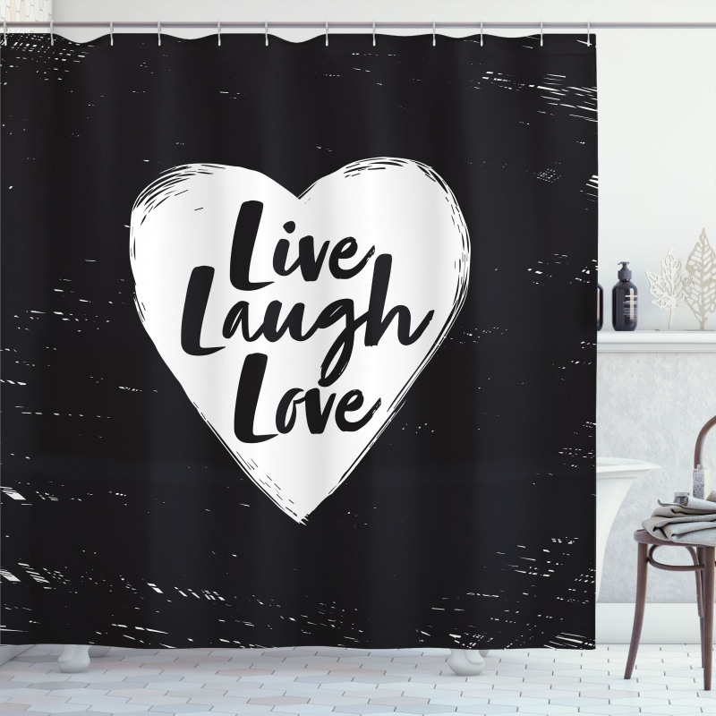 Heart and Words Shower Curtain