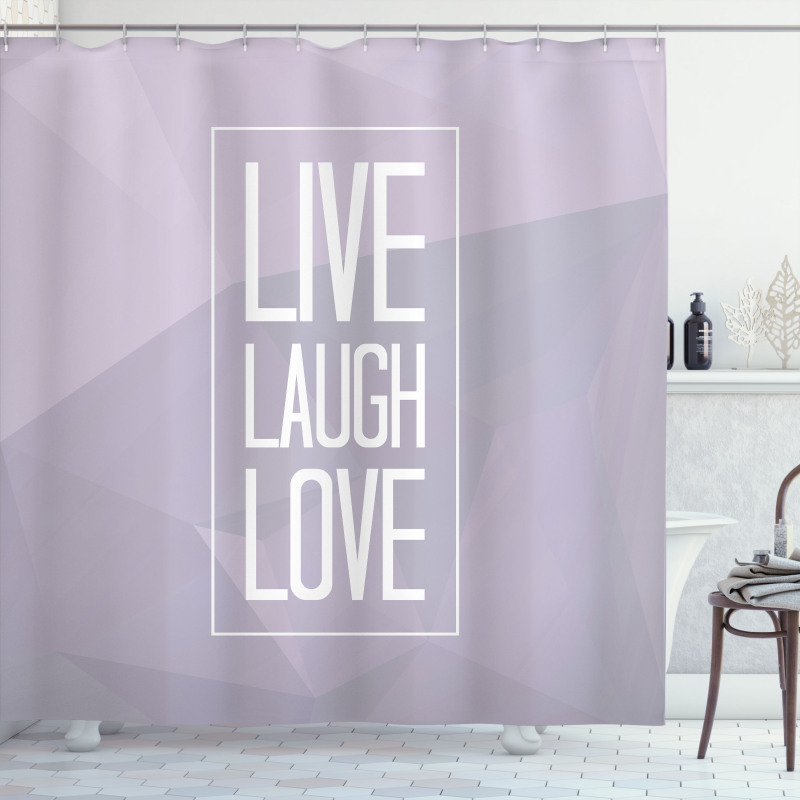 Greyscale Words Shower Curtain