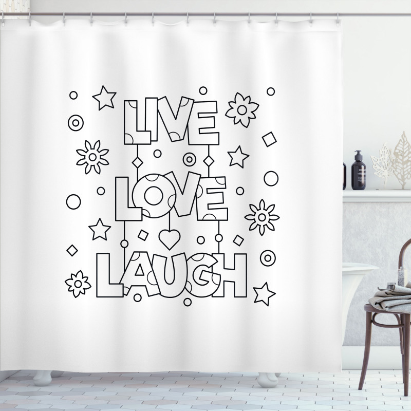 Doodle Words Shower Curtain