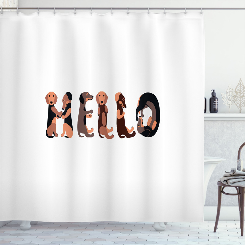 Puppies Saying Hello Shower Curtain