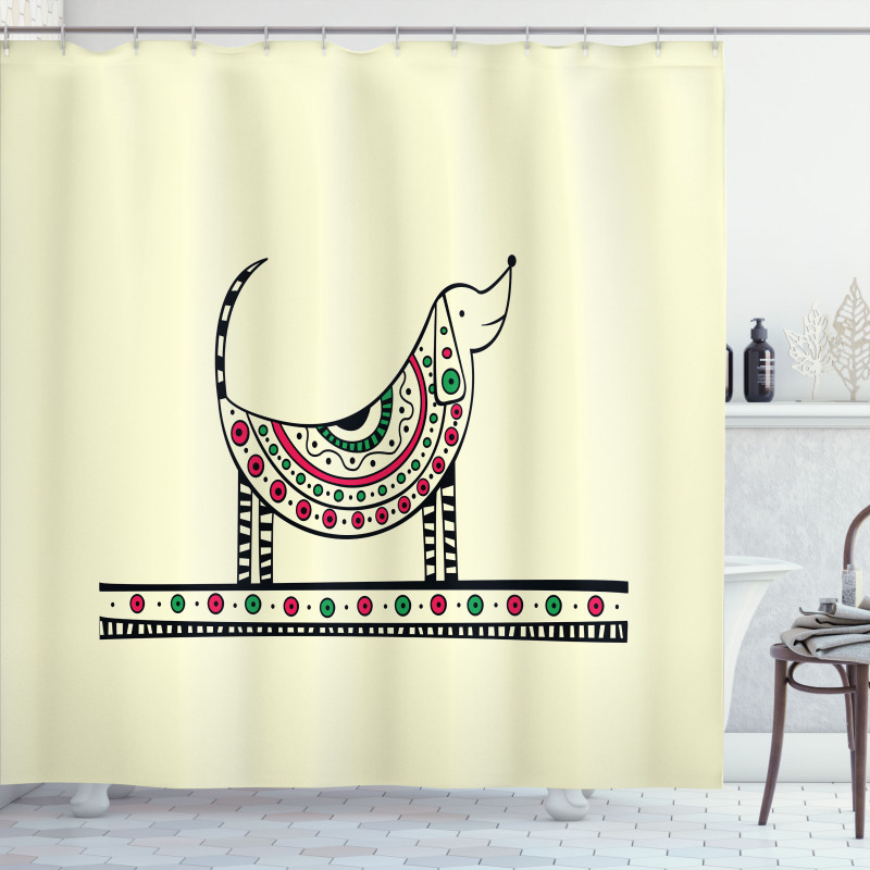 Dog Sketch Shower Curtain