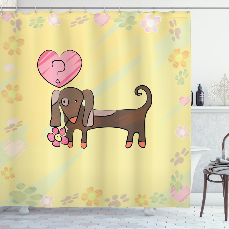 Colorful Dog Design Shower Curtain