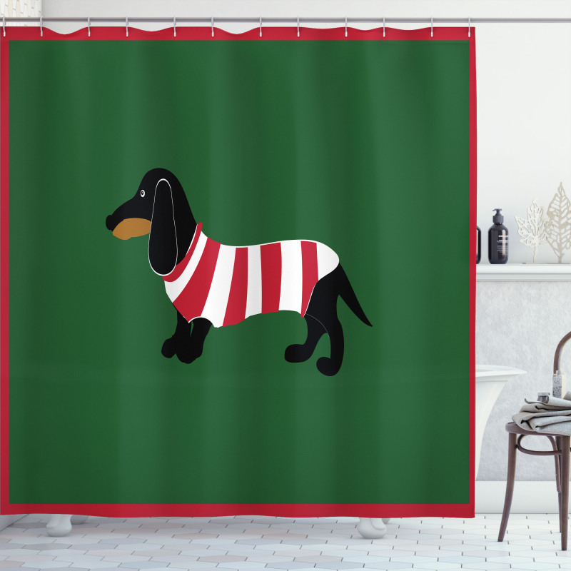 Canine Cartoon Dog Shower Curtain