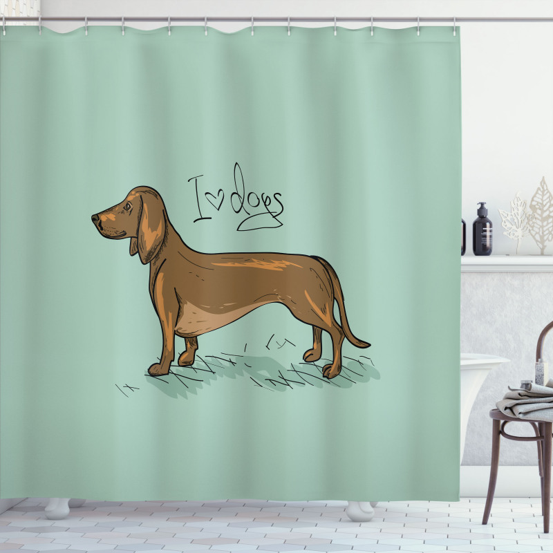 Detailed Puppy Design Shower Curtain