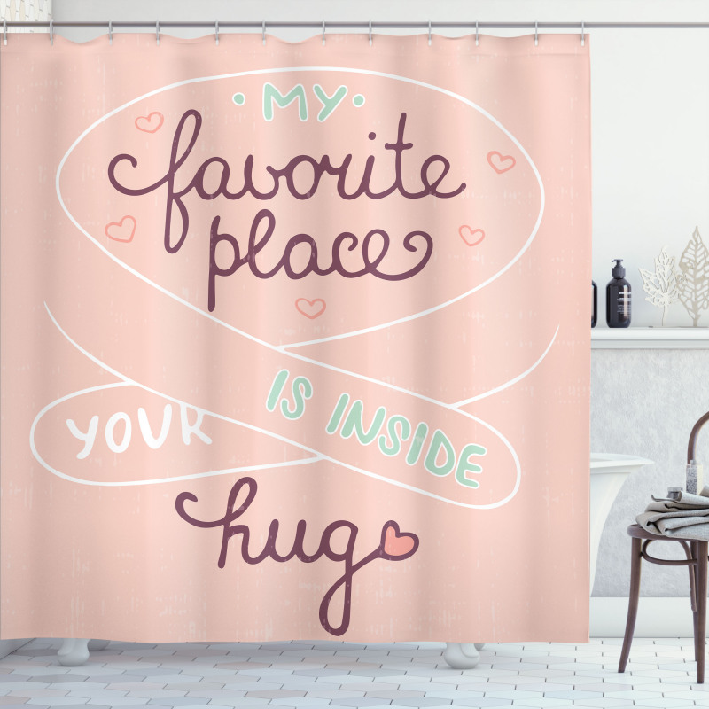 Typography with Soft Color Shower Curtain