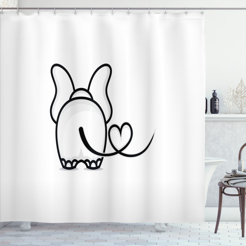 Love Theme Doodle Style Shower Curtain