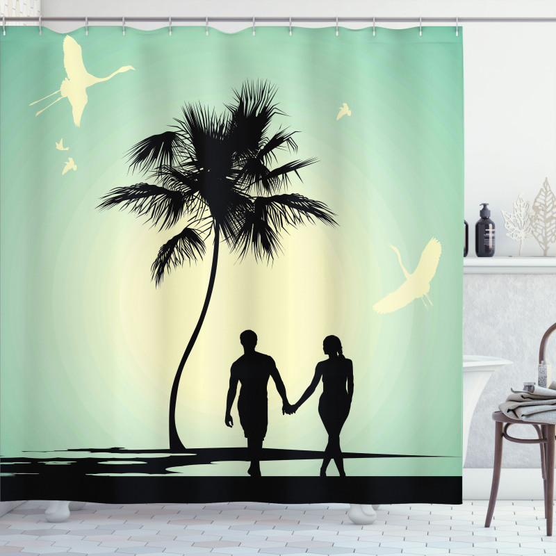 Married Couple Walking Shower Curtain