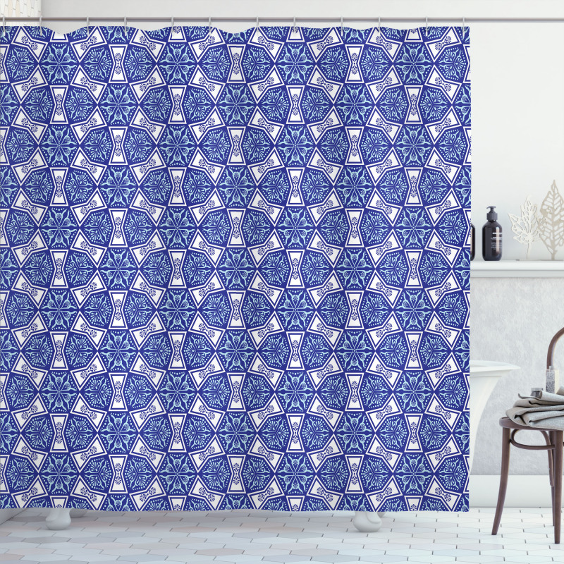 Blue Mosaic Shower Curtain