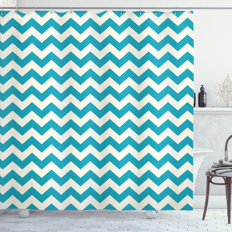 Abstract Chevron Lines Shower Curtain