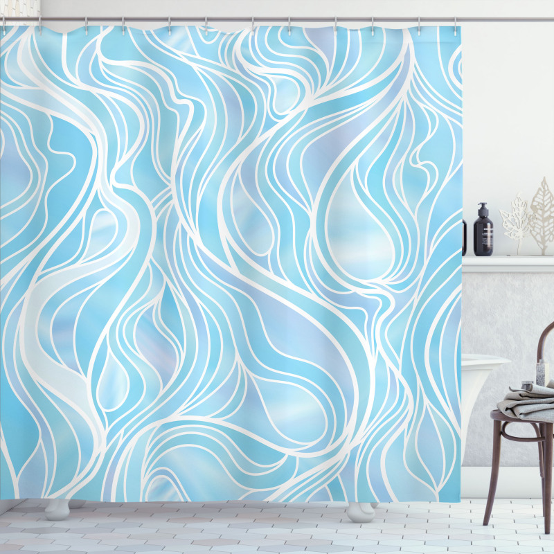 Ornate Wavy Stripes Shower Curtain