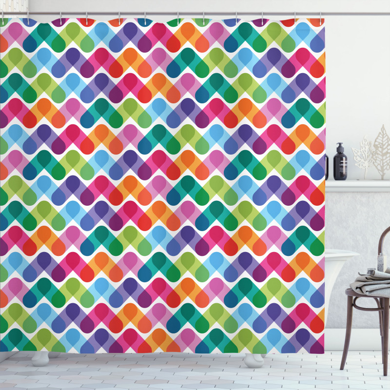 Lively and Geometrical Shower Curtain