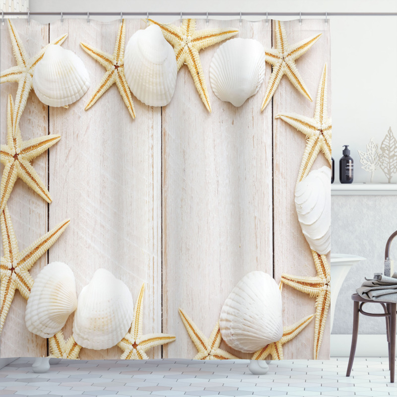 Rustic Wooden Backdrop Shower Curtain