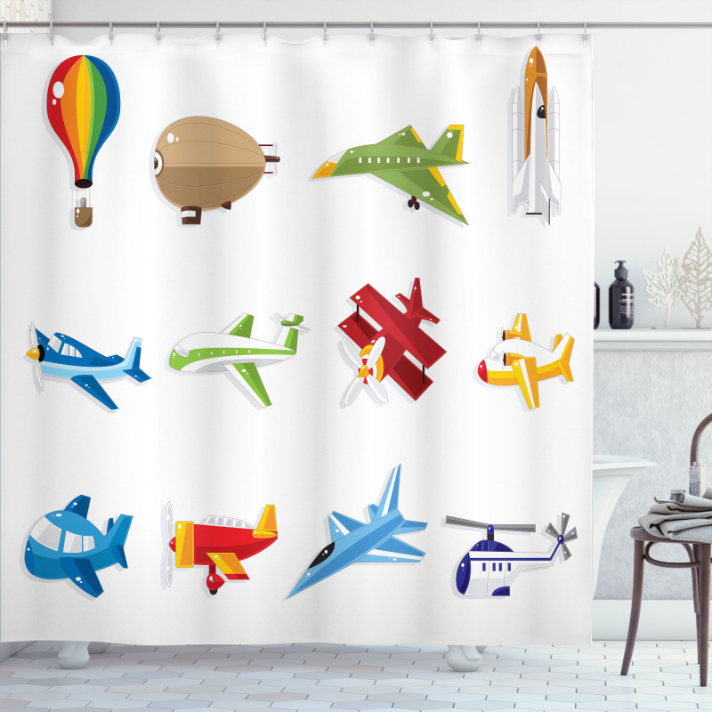 Jet Airliner Zeppelin Shower Curtain