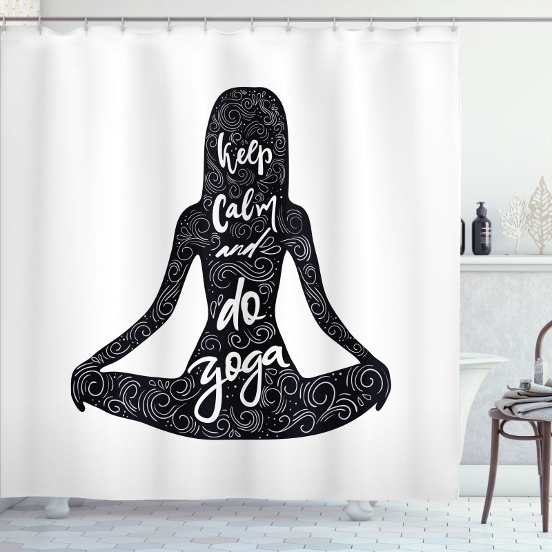 Do Yoga Words Girl Shower Curtain