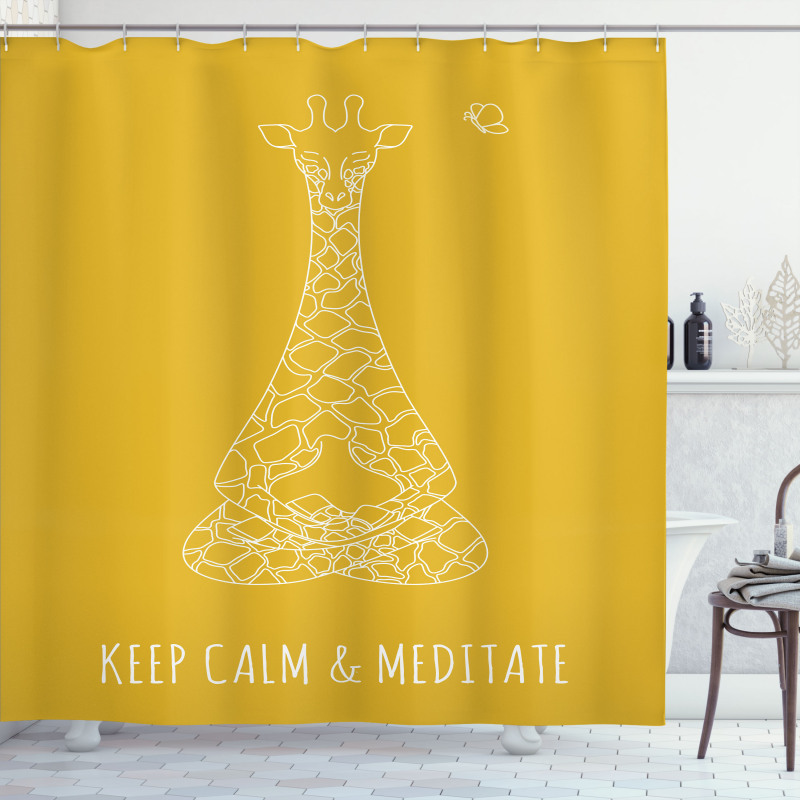Meditating Giraffe Shower Curtain