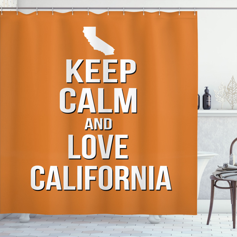 Love California Map Shower Curtain