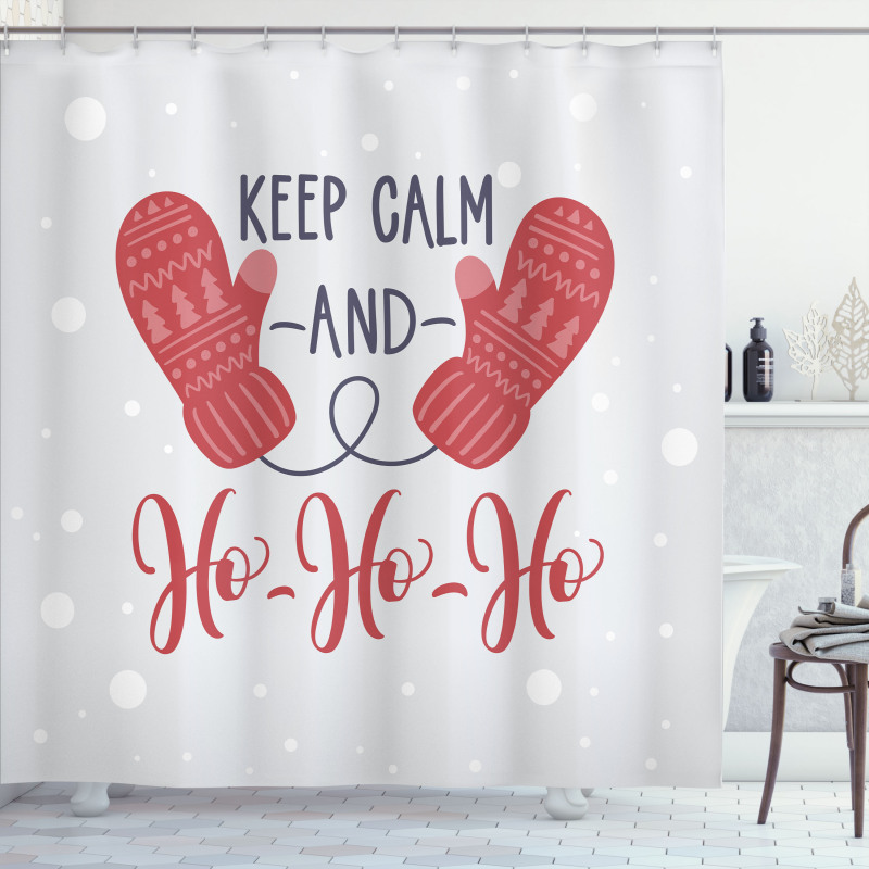 Xmas Fun Words Santa Shower Curtain