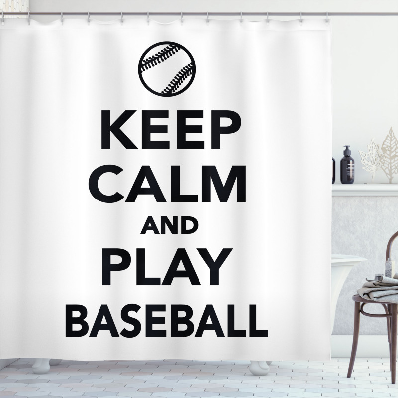 Play Baseball Theme Shower Curtain