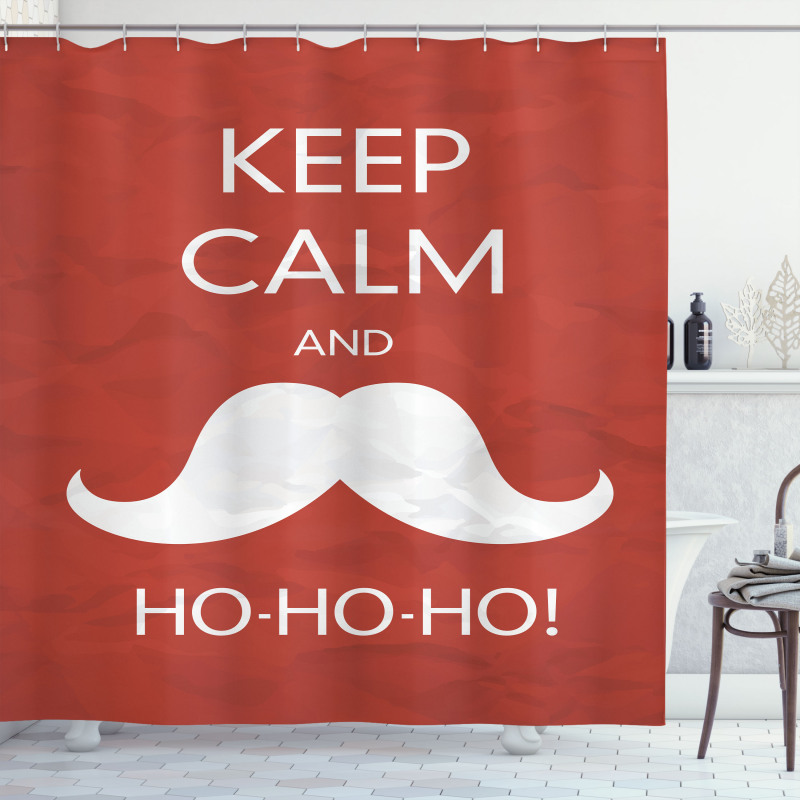 Ho Ho Ho Mustache Shower Curtain