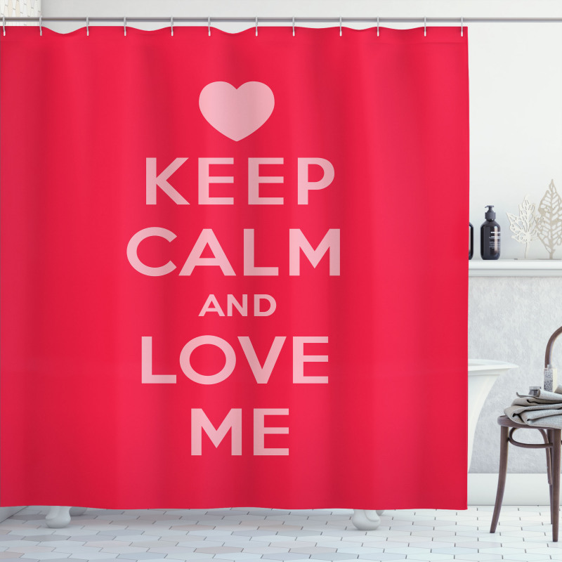 Love Me Romantic Text Shower Curtain