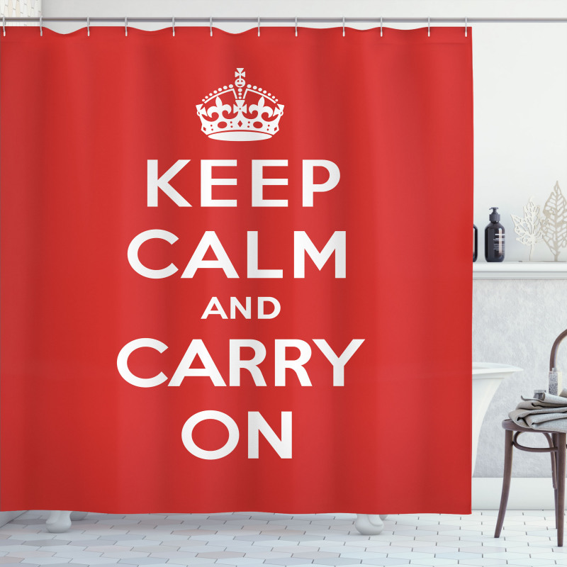 Royal UK Crown Red Shower Curtain