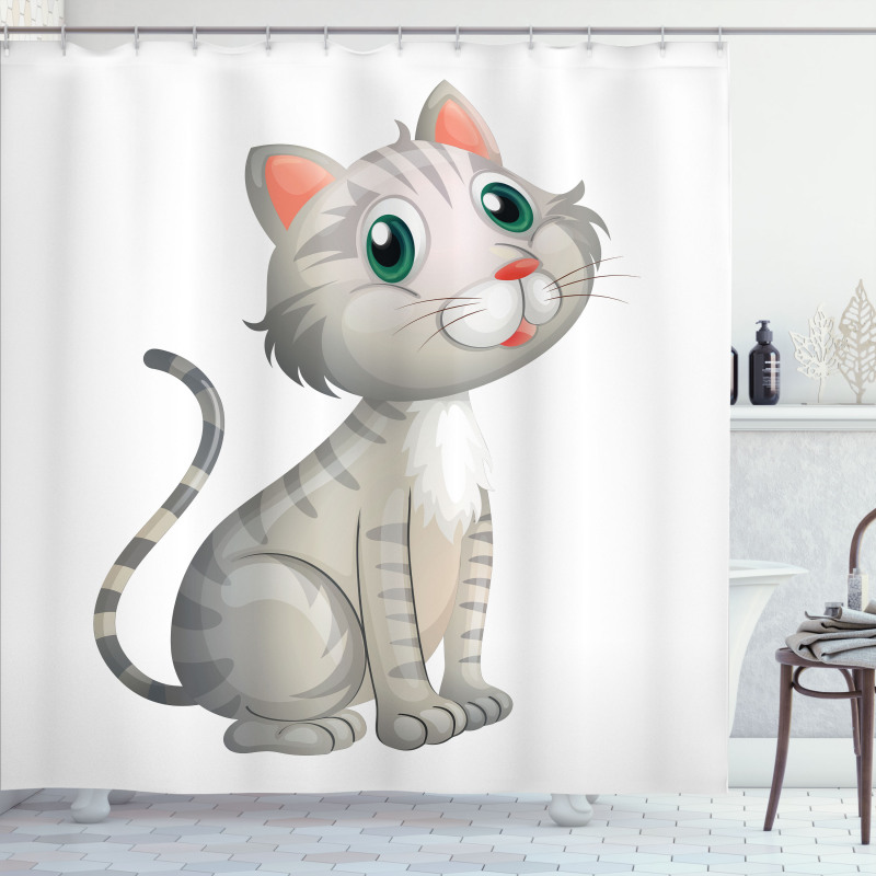 Domestic Cat Pet Shower Curtain