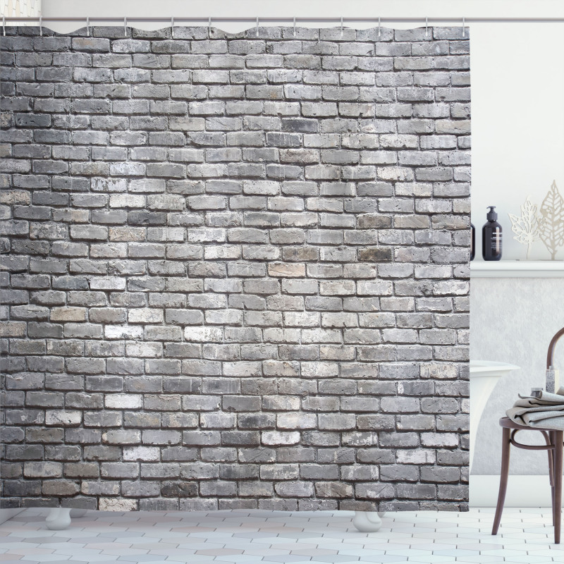 Aged Rough Brick Wall Shower Curtain