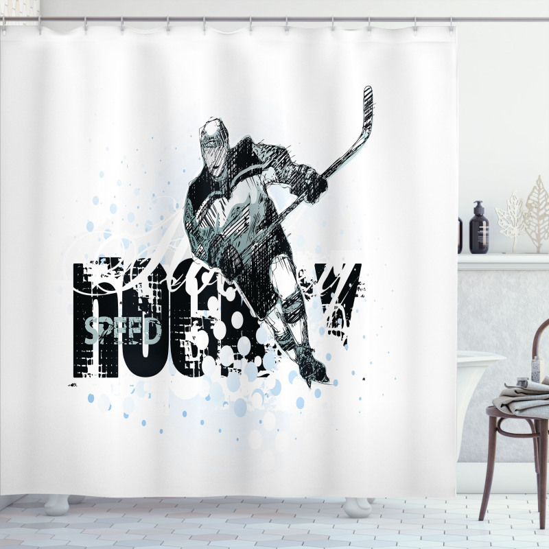 Grunge Player Sketch Shower Curtain