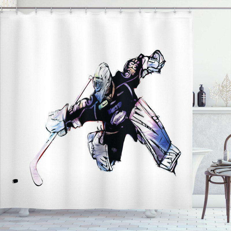 Goalkeeper Playing Game Shower Curtain