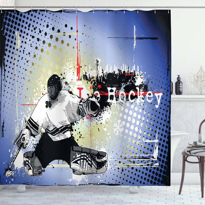Player Snow Cityscape Shower Curtain