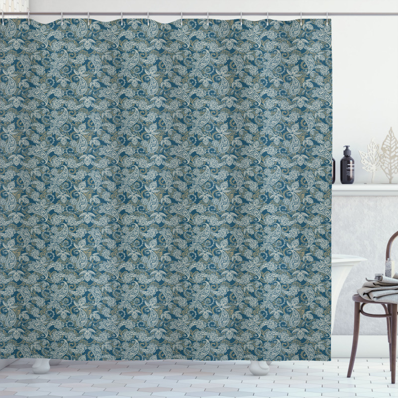 Persian Curved Tip Motif Shower Curtain