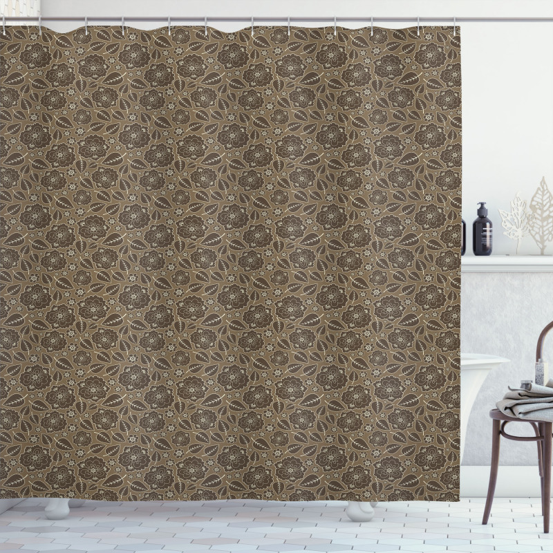 Leaves Flowers Vintage Shower Curtain